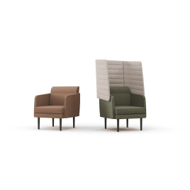 Single-room sofa ARCIPELAGO from the Narbutas company in terracotta color with dimensions 73x70x83 cm and back height 42 cm