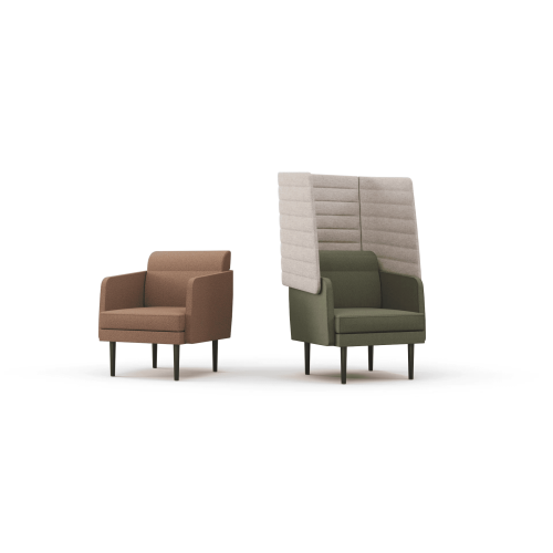 Single-room sofa ARCIPELAGO from the Narbutas company in terracotta color with dimensions 73x70x83 cm and back height 42 cm