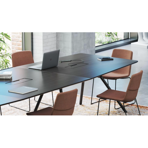 Meeting table for ARQUS company executives from Narbutas in black with dimensions 240x120x76 cm-3