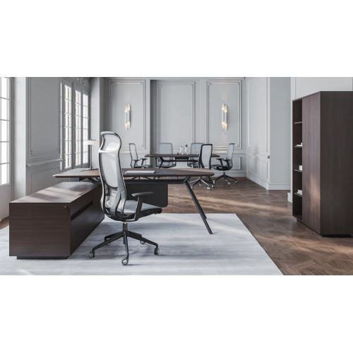 Meeting table for ARQUS company executives from Narbutas in black with dimensions 240x120x76 cm-4