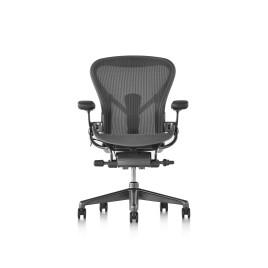 Aeron Remastered - Office chair size B, Dark carbon, metal base