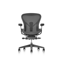 Aeron Remastered - Office chair size B, Dark carbon, metal base