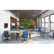 SitOnIt Amplify task chair with medium back, mesh back, green fabric seat, black frame, on wheels-8