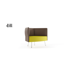 A lounge chair with CUMULUS panels from Narbutas in yellow with dimensions 107x69x78 cm and a backrest height of 42 cm