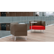 A lounge chair with CUMULUS panels from Narbutas in beige with dimensions of 107x69x113 cm and a backrest height of 42 cm-2
