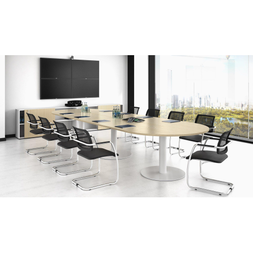 FORUM conference table by Narbutas in bleached oak colour with dimensions 420x140x74 cm-3