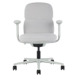 Asari - designer chair with medium back on casters, base - white, fabric - light gray, MZM-1