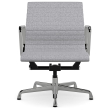 Eames - office chair on casters, medium back, base - polished aluminum, fabric - gray, 8MD04-1