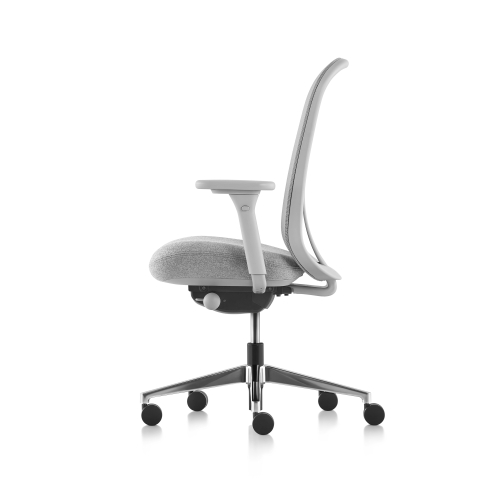 Lino - office chair, on castors, seat and back - white-3