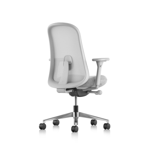 Lino - office chair, on castors, seat and back - white-1