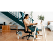 Novo chair by SitOnIt for working from home, red upholstery, black frame, on wheels-8