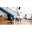 Novo chair by SitOnIt for working from home, red upholstery, black frame, on wheels-10