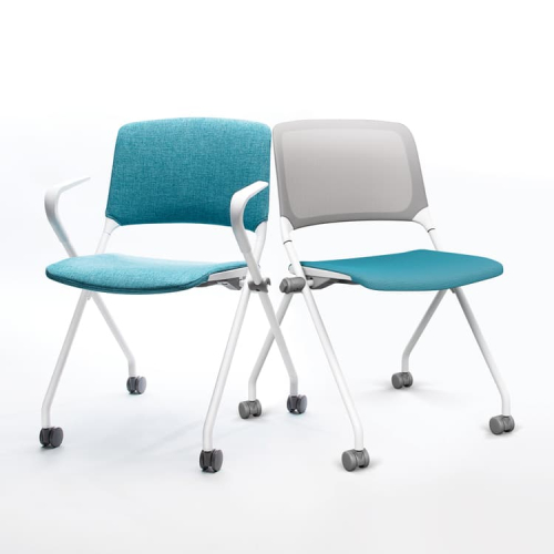 SitOnIt Qwiz Multipurpose Stackable Chair, Mesh & Fabric, Red-2