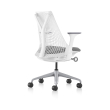 Sayl - office chair, white carcas, grey seat, on castors-2