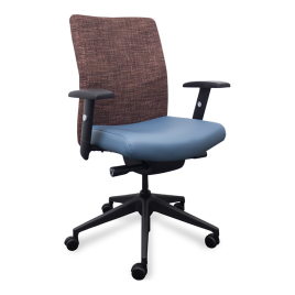 SitOnIt ReAlign Executive Chair with Midback, Fabric Back, Blue Fabric Seat, Black Frame, Casters