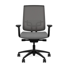 Focus 2.0 Executive Chair by SitOnIt with high back, back material - mesh, seat - gray fabric, black frame, on wheels