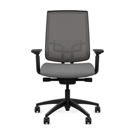 Focus 2.0 Executive Chair by SitOnIt with high back, back material - mesh, seat - gray fabric, black frame, on wheels