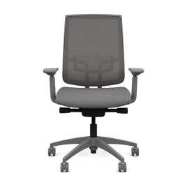 Focus 2.0 Executive Chair by SitOnIt with high back, back material - mesh, seat - gray fabric, gray frame, on wheels