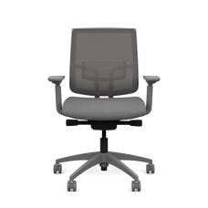 Focus 2.0 Executive Chair by SitOnIt with Midback, Backrest Material - Mesh, Seat - Gray Fabric, Gray Frame, on Casters
