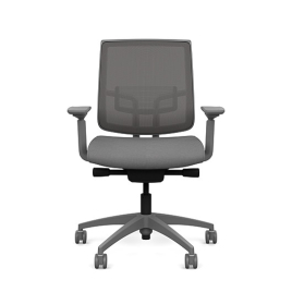 Focus 2.0 Executive Chair by SitOnIt with Midback, Backrest Material - Mesh, Seat - Gray Fabric, Gray Frame, on Casters