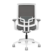 Focus 2.0 Executive Chair by SitOnIt with high back, back material - mesh, seat - gray fabric, white frame, on wheels-2
