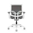 Focus 2.0 executive chair by SitOnIt with Midback, back material - mesh, seat - gray fabric, white frame, on wheels-2
