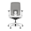 Lavo office chair by SitOnIt with high back, back material - mesh, seat - grey mesh, white frame, on wheels-2