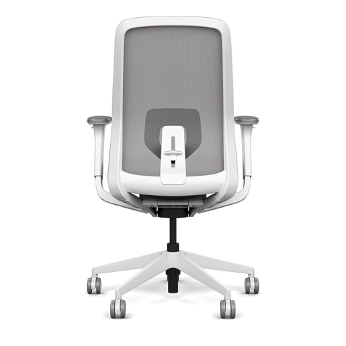 Lavo office chair by SitOnIt with high back, back material - mesh, seat - grey mesh, white frame, on wheels-2