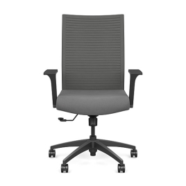 SitOnIt Sona executive chair with knitted backrest, backrest material - grey knitted fabric, seats material  - grey fabric, grey frame, on wheels