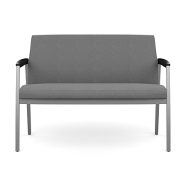 Kindl 42" Bariatric Side and Guest Seat by SitOnIt, Backrest and Seat Material - Gray Fabric, Silver Metallic Frame