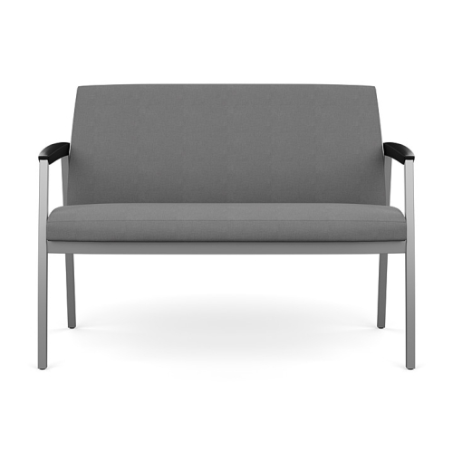 Kindl 42" Bariatric Side and Guest Seat by SitOnIt, Backrest and Seat Material - Gray Fabric, Silver Metallic Frame