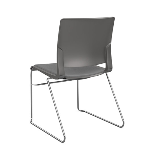 SitOnIt Rio Multipurpose Stackable Chair in Gray with Padded Seat-3