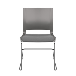 SitOnIt Rio Multipurpose Stackable Chair in Gray with Padded Seat