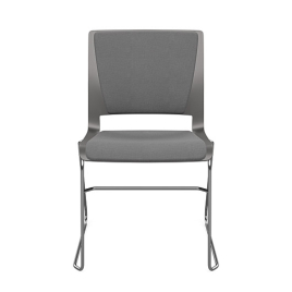 SitOnIt Rio Multipurpose Stackable Chair in Gray with Padded Seat and Back