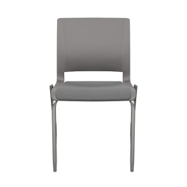 SitOnIt Rio Multipurpose Stackable Chair with Padded Seat, Gray, 4 Legs