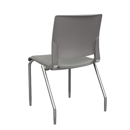 Rio Multipurpose Stackable Chair by SitOnIt with Padded Seat and Backrest, Gray, 4 Legs-3