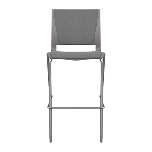 Rio Bar Stool by SitOnIt in Grey with Upholstered Seat and Back