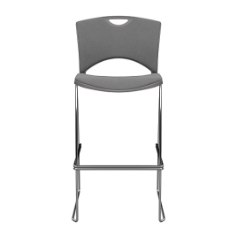OnCall Bar Stool by SitOnIt in Grey with Upholstered Seat and Back