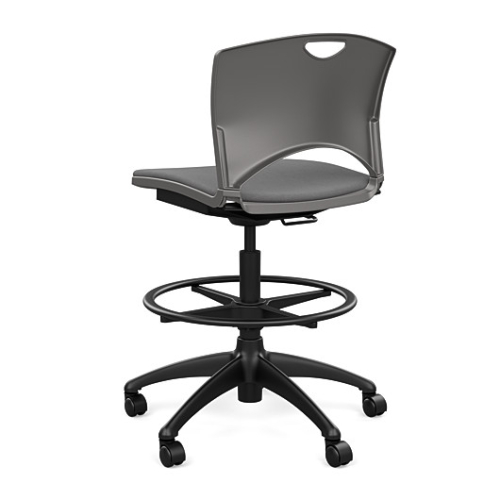 SitOnIt OnCall Light Task Stool in Gray with Padded Seat-3