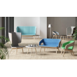 Three-seater sofa with low backrest TWIST&SIT Soft from Narbutas in light green with dimensions 196x67x82 cm and backrest height 39 cm-1