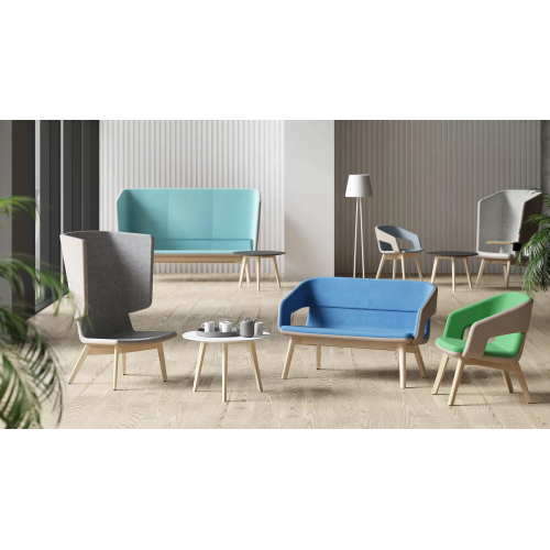 Three-seater sofa with low backrest TWIST&SIT Soft from Narbutas in light green with dimensions 196x67x82 cm and backrest height 39 cm-1