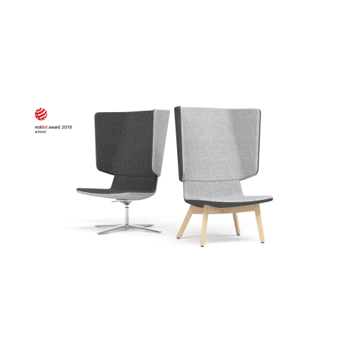High-back chair TWIST&SIT from Narbutas, black 87x87x126-138, back height 42-55 cm