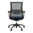 SitOnIt Vectra task chair with high back, mesh back, blue fabric seat, grey frame, on wheels-3