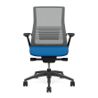 SitOnIt Vectra task chair with high back, mesh back, blue fabric seat, grey frame, on wheels-7