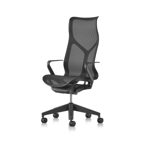 Cosm - office chair on castors, high back, graphite color
