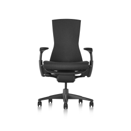 Embody office chair, on castors, graphite frame, dark black fabric, 3513