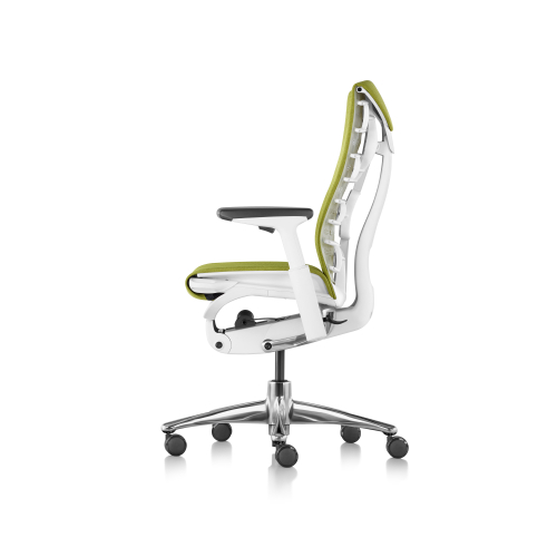 Embody office chair, on castors, white frame, green apple fabric - 1HA10-3