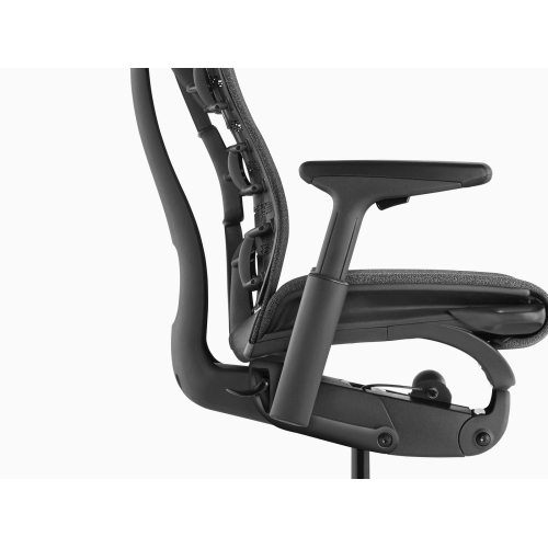 Embody office chair, on castors, graphite frame, dark black fabric, 3513-2