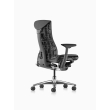 Embody office chair, on castors, graphite frame, dark black fabric, 3513-1