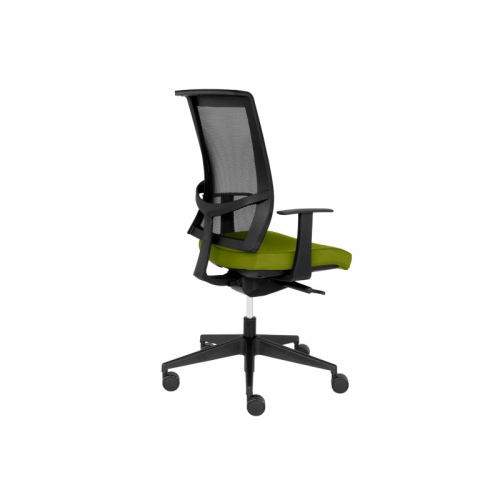 Office chair EVA II with swivel mechanism, with armrests, on castors, seat - fabric, back - mesh-1